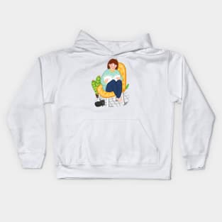 Study Girl At Home Kids Hoodie